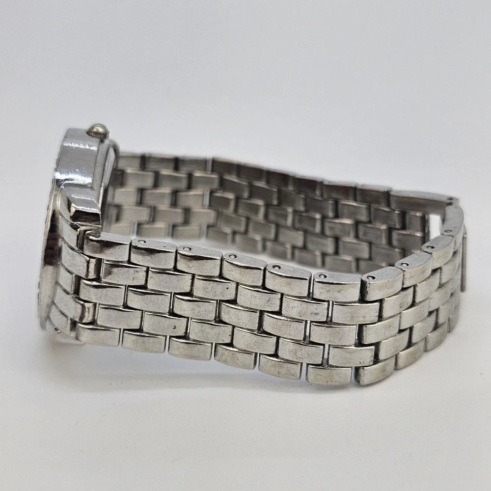 Women's Watch 35MM Cream Flowers Dial Gray Bracelet Band 7